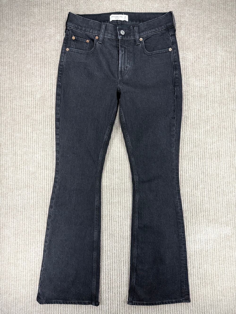 Abercrombie & Fitch The Bootcut Mid Rise Jeans Black 25S